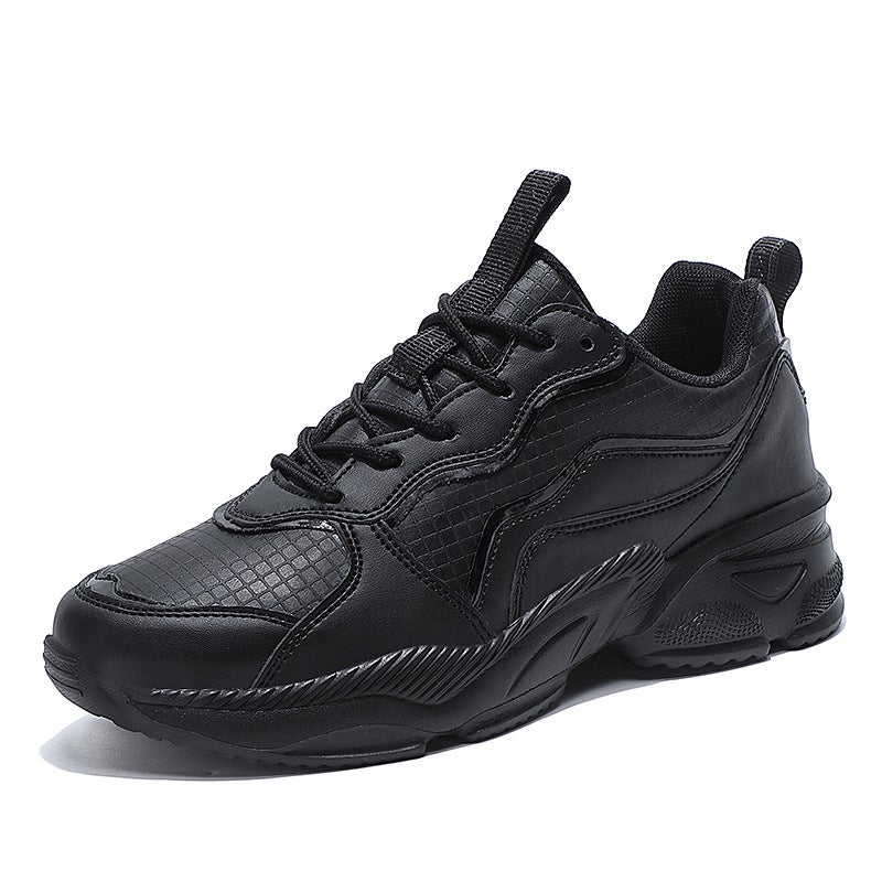 Synthetic Leather Women's Work Shoes – Black Waterproof Non-Slip Casual Sneakers - Image 3